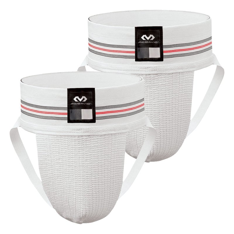 McDavid Men's Athletic Supporter Jockstrap, Lightweight & Protective Design with Wide Waistband for Comfort & Support, Cup Not Included, White, Adult S, 2-Pack - Image 1